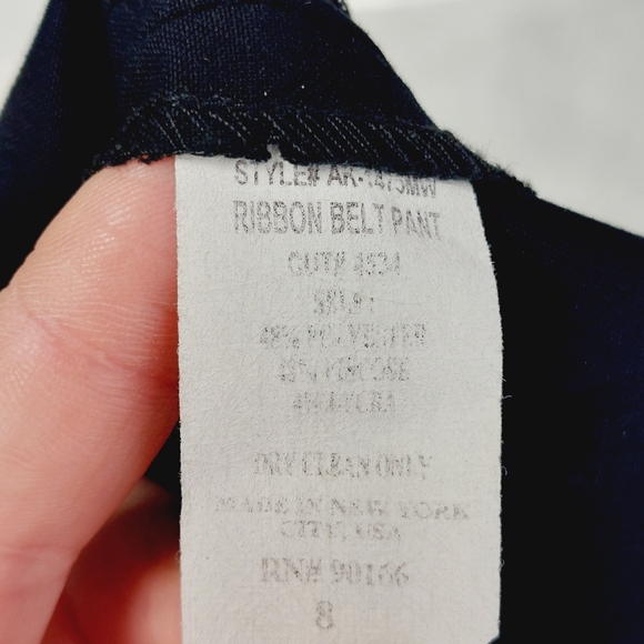 Womyn Ribbon Belt Pant Mid Waist Straight Leg Pants P2970 - Picture 6 of 8